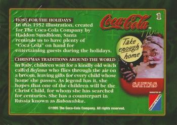1995 Collect-A-Card Coca-Cola Super Premium - Embossed Santa #1 Host For The Holidays Back