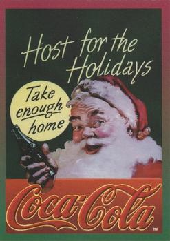 1995 Collect-A-Card Coca-Cola Super Premium - Embossed Santa #1 Host For The Holidays Front