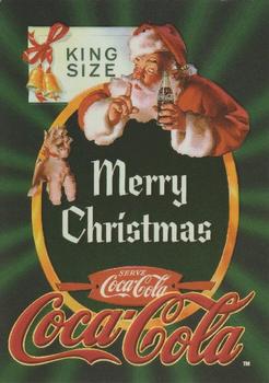 1995 Collect-A-Card Coca-Cola Super Premium - Embossed Santa #3 Santa Quiets a Frisky Schnauzer Front