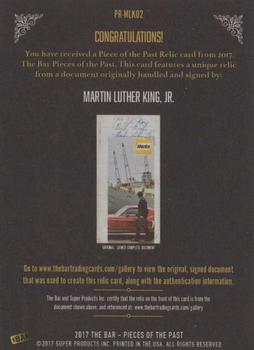 2017 The Bar Pieces of the Past - Relics #PR-MLK02 Martin Luther King Jr. Back