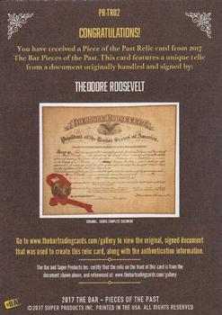 2017 The Bar Pieces of the Past - Relics #PR-TR02 Theodore Roosevelt Back