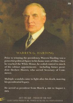 2017 The Bar Pieces of the Past - Limited Edition #29 Warren G. Harding Back