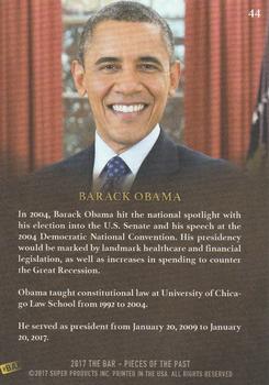 2017 The Bar Pieces of the Past - Limited Edition #44 Barack Obama Back