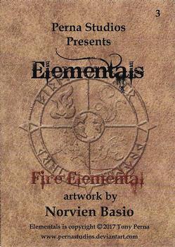 2017 Perna Studios Elementals #3 Fire Elemental Back