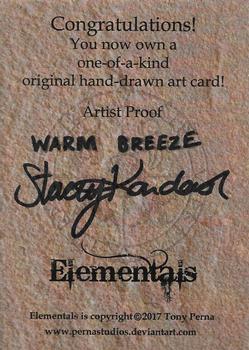 2017 Perna Studios Elementals - Artist Proof Sketch Cards #NNO Stacey Kardash Back