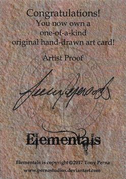 2017 Perna Studios Elementals - Artist Proof Sketch Cards #NNO Jeena Pepersack Back