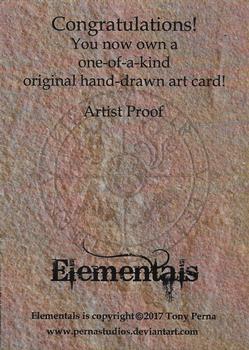 2017 Perna Studios Elementals - Artist Proof Sketch Cards #NNO Juri H. Chinchilla Back