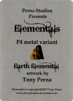 2017 Perna Studios Elementals - Metal Variant Promo Set #P4 Earth Elemental Back