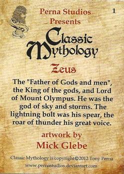 2012 Perna Studios Classic Mythology #1 Zeus Back