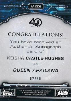 2017 Topps Star Wars 40th Anniversary - Autographs Purple #AA-KCH Keisha Castle-Hughes Back