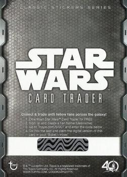 2017 Topps Star Wars 40th Anniversary - Classic Stickers Series #NNO Luke Skywalker Back