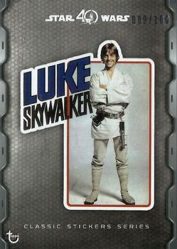 2017 Topps Star Wars 40th Anniversary - Classic Stickers Series #NNO Luke Skywalker Front