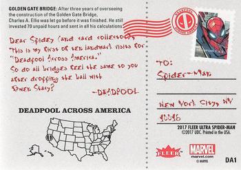 2017 Fleer Ultra Marvel Spider-Man - Deadpool Across America #DA1 Golden Gate Bridge Back
