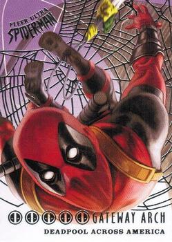 2017 Fleer Ultra Marvel Spider-Man - Deadpool Across America Silver Web Foil #DA7 Gateway Arch Front