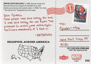 2017 Fleer Ultra Marvel Spider-Man - Deadpool Across America Silver Web Foil #DA8 Empire State Building Back