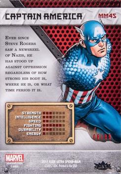 2017 Fleer Ultra Marvel Spider-Man - Marvel Metal Precious Metal Gems Red #MM45 Captain America Back