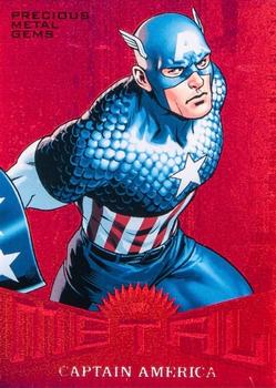 2017 Fleer Ultra Marvel Spider-Man - Marvel Metal Precious Metal Gems Red #MM45 Captain America Front