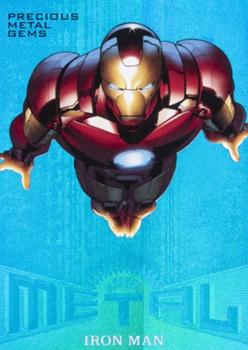 2017 Fleer Ultra Marvel Spider-Man - Marvel Metal Precious Metal Gems Blue #MM8 Iron Man Front