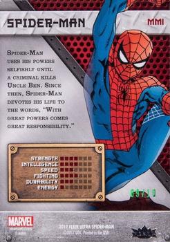 2017 Fleer Ultra Marvel Spider-Man - Marvel Metal Precious Metal Gems Green #MM1 Spider-Man Back