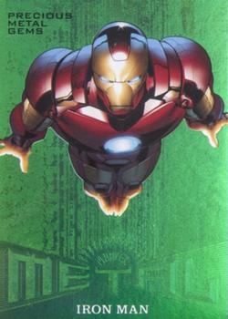 2017 Fleer Ultra Marvel Spider-Man - Marvel Metal Precious Metal Gems Green #MM8 Iron Man Front