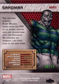2017 Fleer Ultra Marvel Spider-Man - Marvel Metal Precious Metal Gems Green #MM15 Sandman Back