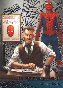 2017 Fleer Ultra Marvel Spider-Man - Milestones Silver Web Foil #M-2 Spider-Man: No More! Front