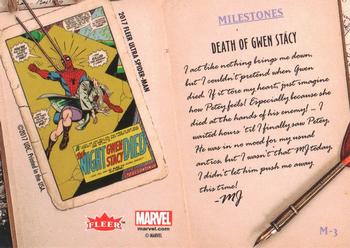 2017 Fleer Ultra Marvel Spider-Man - Milestones Silver Web Foil #M-3 Death of Gwen Stacy Back