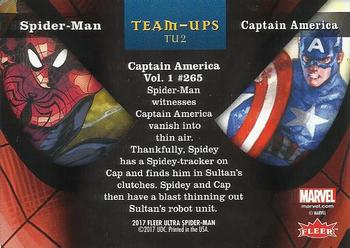2017 Fleer Ultra Marvel Spider-Man - Team Ups #TU2 Captain America Back