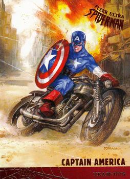 2017 Fleer Ultra Marvel Spider-Man - Team Ups #TU2 Captain America Front