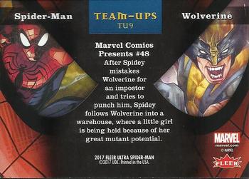 2017 Fleer Ultra Marvel Spider-Man - Team Ups #TU9 Wolverine Back