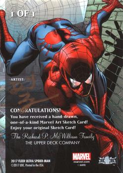 2017 Fleer Ultra Marvel Spider-Man - Sketch Artists #NNO Daniel Logan Back