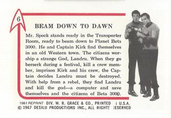 1981 Leaf 1967 Star Trek (Reprint) #6 Beam Down to Dawn Back