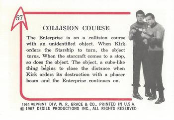 1981 Leaf 1967 Star Trek (Reprint) #57 Collision Course Back