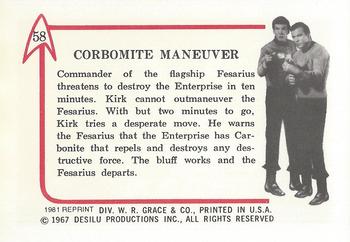 1981 Leaf 1967 Star Trek (Reprint) #58 Corbomite Maneuver Back