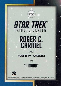 2013 Rittenhouse Star Trek The Original Series Heroes and Villains - Tribute: Season 3 #T50 Roger C. Carmel as Harry Mudd Back
