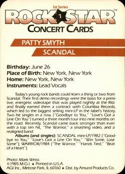 1985 AGI Rock Star #7 Patty Smyth / Scandal Back