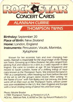 1985 AGI Rock Star #29 Alannah Currie / Thompson Twins Back