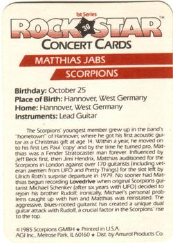 1985 AGI Rock Star #39 Matthias Jabs / Scorpions Back
