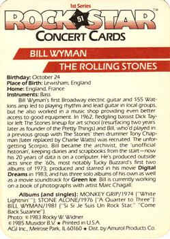 1985 AGI Rock Star #51 Bill Wyman / The Rolling Stones Back