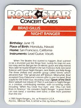 1985 AGI Rock Star #69 Brad Gillis / Night Ranger Back