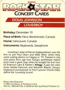 1985 AGI Rock Star #81 Doug Johnson / Loverboy Back