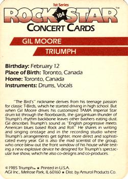 1985 AGI Rock Star #104 Gil Moore / Triumph Back