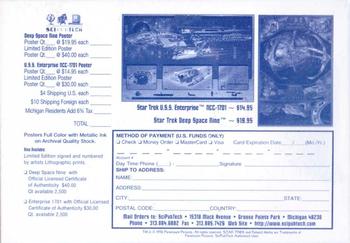 1996 SkyBox 30 Years of Star Trek Phase Three - Poster Order Blueprints #2 U.S.S. Enterprise NCC-1701 Back