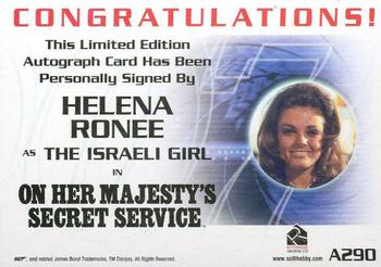 2016 Rittenhouse James Bond Archives SPECTRE Edition - Autographs #A290 Helena Ronee Back