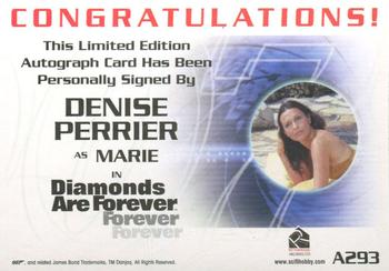 2016 Rittenhouse James Bond Archives SPECTRE Edition - Autographs #A293 Denise Perrier Back