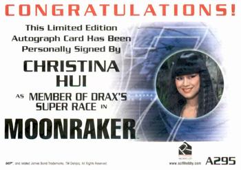 2016 Rittenhouse James Bond Archives SPECTRE Edition - Autographs #A295 Christina Hui Back
