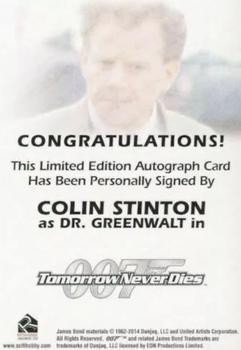 2016 Rittenhouse James Bond 007 Classics - Autographs #NNO Colin Stinton Back