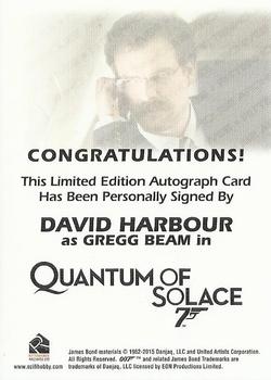 2016 Rittenhouse James Bond 007 Classics - Autographs #NNO David Harbour Back