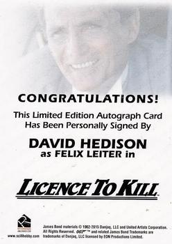2016 Rittenhouse James Bond 007 Classics - Autographs #NNO David Hedison Back