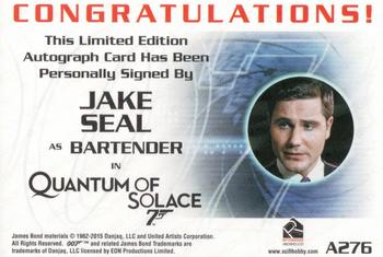 2016 Rittenhouse James Bond 007 Classics - Autographs #A276 Jake Seal Back